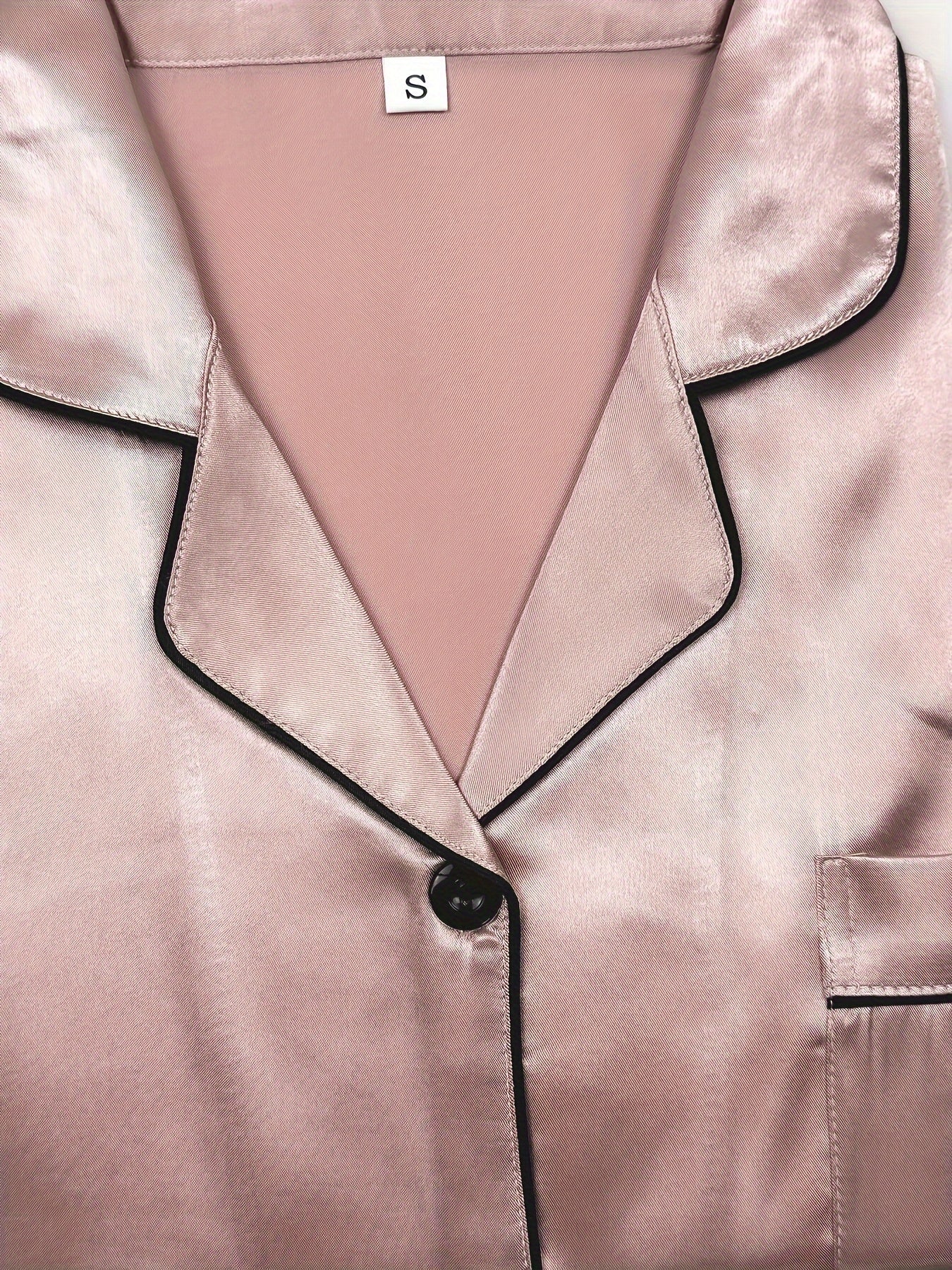 2 Sets of Ultra-Soft Satin Women's Casual Pajama Sets - Short Sleeve Buttons Lapel Top & Shorts with Comfortable Relaxed Fit, Breathable Fabric, and Cozy Sleepwear Experience for a Restful Night's Sleep