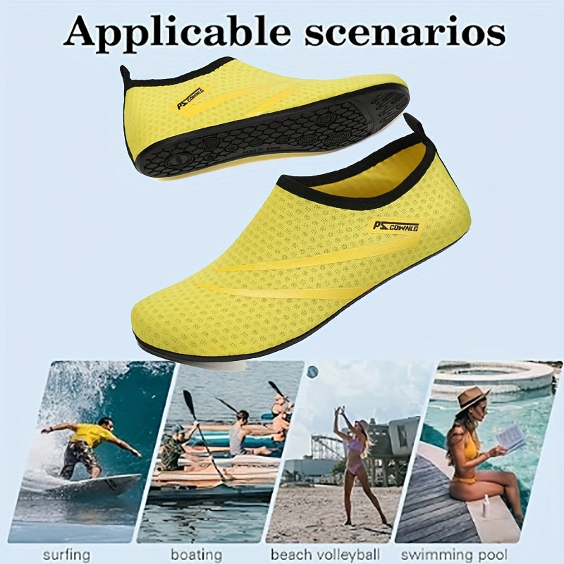 Unisex Quick-Dry Water Shoes - Lightweight Slip-Resistant Aqua Socks - Ideal for Beach, Swim, Surf, Yoga - Durable Rubber Outsole, Breathable Fabric, Perfect for All Genders