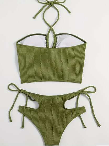 [New High Waist Bikini] 2023 European and American High Waist Split Bikini Women's Swimwear New Women's Vacation Swimwear