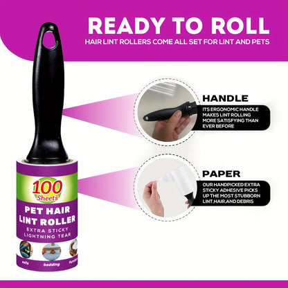 Value Pack of 200/400/800 Sheets of Pet Hair Removal Rollers, Featuring Refillab