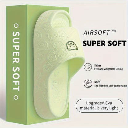 [Comfortable Slippers] Comfortable Non-Slip EVA Women's Slippers | Thick-Soled Bear Design - Pink, Indoor/Outdoor Sandals for Beach and Home Use