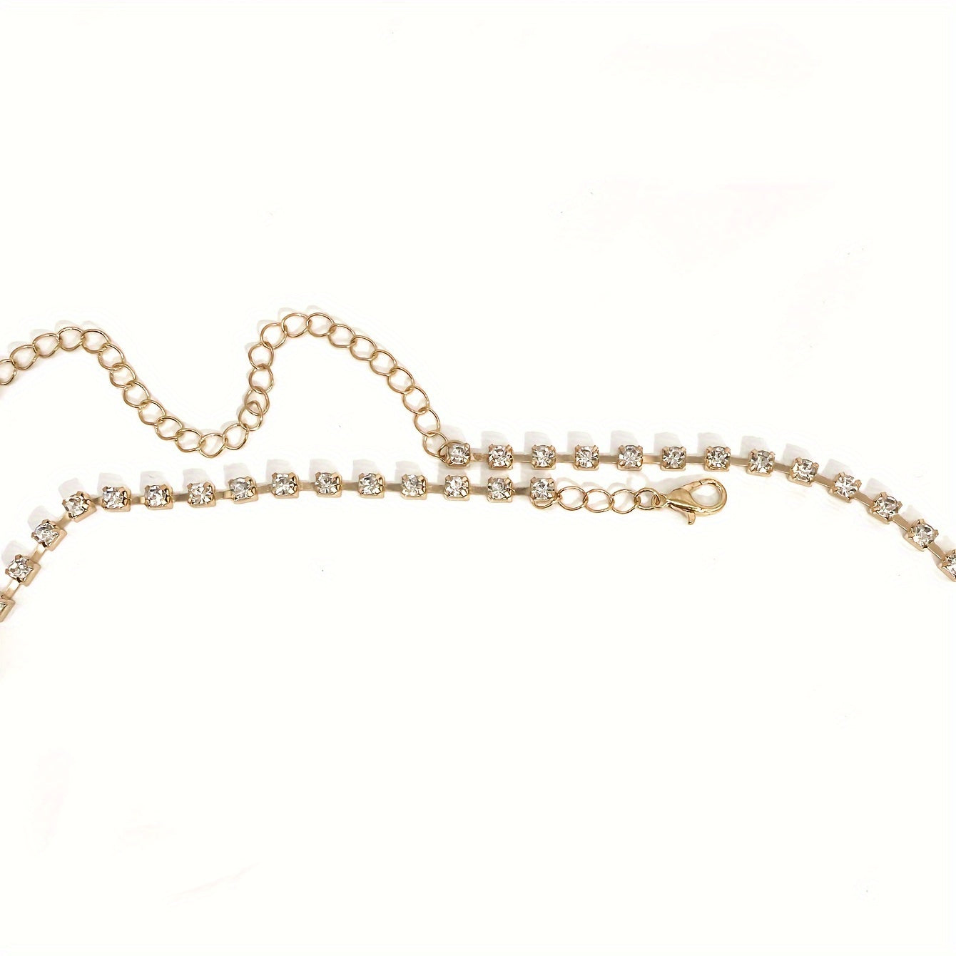 [Luxury Chest Chain Jewelry Shiny] Luxury Cross Chest Chain Shiny Rhinestones Body Chain Jewelry