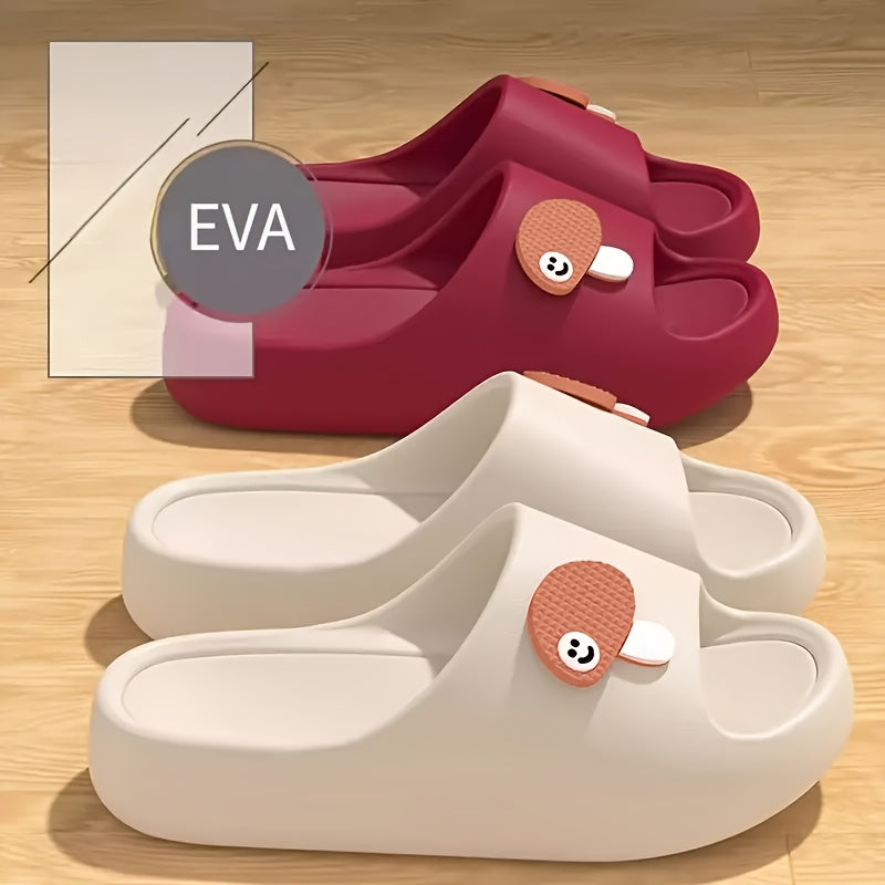 [Summer Slippers] Soft Summer Women's Cartoon Decorative Pillows, Non-Slip Slippers, Casual Shower Sandals