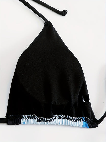 Split-Print Bikini Swimsuit