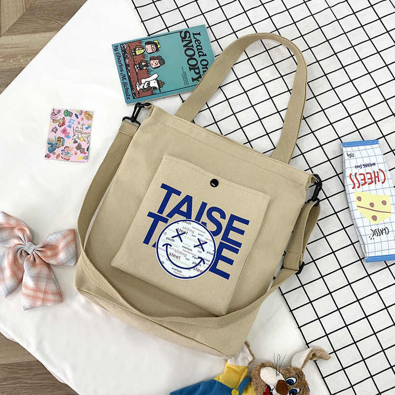The New Little Devil Shoulder Bag Can Be Printed With a Logo Korean Version Of The Trendy Canvas Bag Large Capacity Canvas Bag