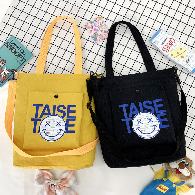 The New Little Devil Shoulder Bag Can Be Printed With a Logo Korean Version Of The Trendy Canvas Bag Large Capacity Canvas Bag