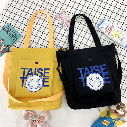 The New Little Devil Shoulder Bag Can Be Printed With a Logo Korean Version Of The Trendy Canvas Bag Large Capacity Canvas Bag