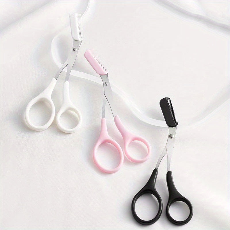 Stainless Steel Eyebrow Shaping Cut Scissors Comb Hair Remover Beauty Tool (Eyebrow Scissors)