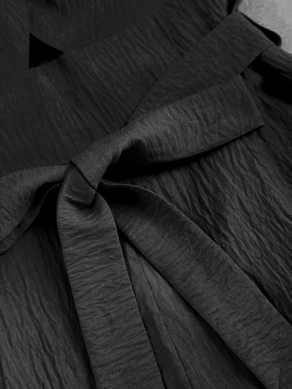 Twist Front Solid Belted Romper Jumpsuit, Casual Backless Spaghetti Strap Romper Jumpsuit For Spring & Summer, Women's Clothing