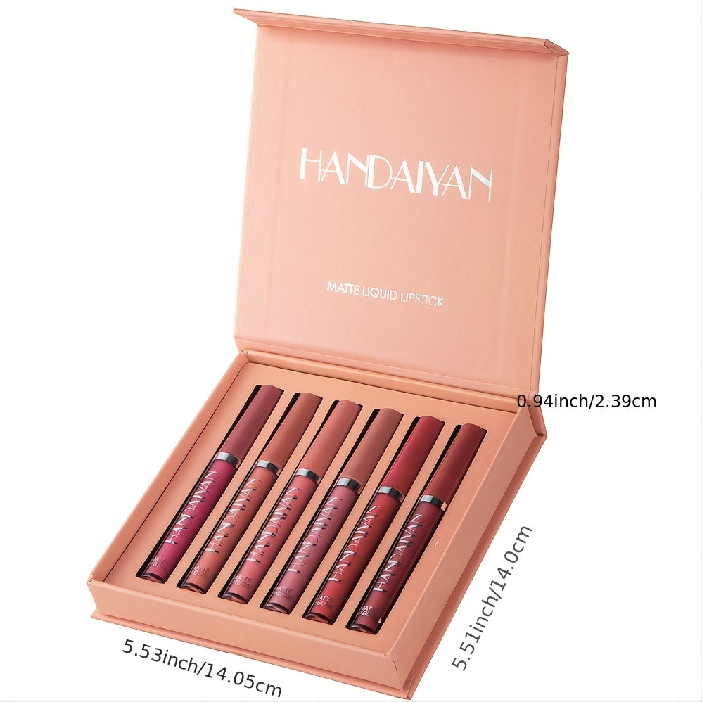 6 Pcs/Set New Long Lasting Waterproof Lipstick Set Women Lips Makeup Cosmetic Valentine's Day Gifts