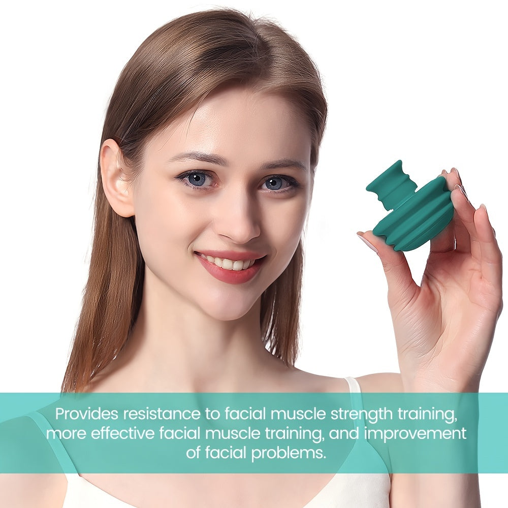 Portable Green Jaw Face Neck Toning Exerciser for Women - Lift, Firm, and Tone Your Skin with V-Shaped Double face Exerciser - Cute and Convenient Mouth Exercise Tool