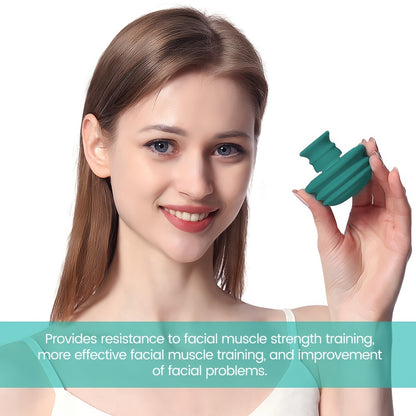 Portable Green Jaw Face Neck Toning Exerciser for Women - Lift, Firm, and Tone Your Skin with V-Shaped Double face Exerciser - Cute and Convenient Mouth Exercise Tool