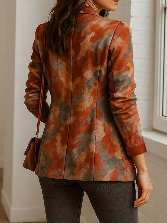 Chic All Over Print Blazer | Regular Sleeve, Single Button Placket, Versatile Slim Fit Jacket for All Seasons