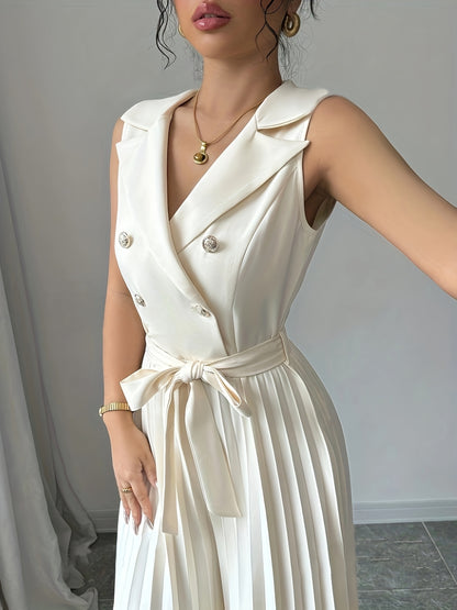 Double-Breasted Pleated Jumpsuit (Horizontal Orientation) YY1225006