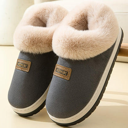 Cozy Winter Plush-Lined Slippers for Men and Women - Soft Indoor House Shoes with Trim, Gray and Maroon Options, Warm Ankle Support for Home Comfort, Casual Slippers | Casual Style Slippers | Plush Lining, House Slippers