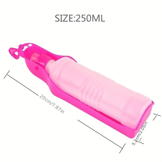 250ml/500ml Foldable Water Bottle For Dogs, Portable Plastic Water Dispenser Outdoor Dog Water Feeder