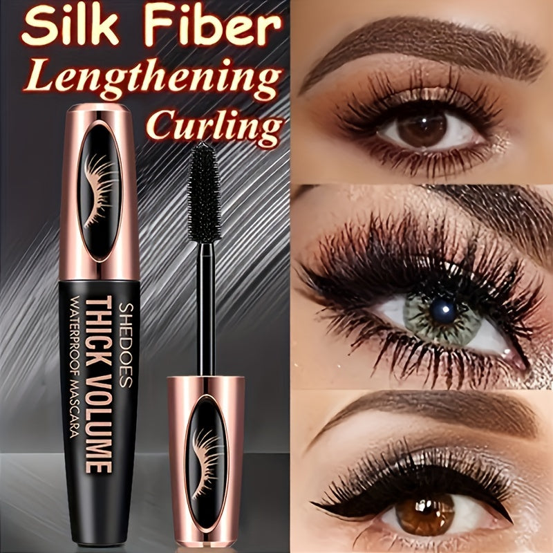 Thick & Voluminous 8D Fiber Lash Mascara - Waterproof, Curling & Lengthening Black Eyelash Extension Makeup Tool, Perfect Gift for Women