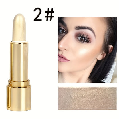 3D Highlighting & Contouring Stick, Side Shadow Face Concealer Stick, Eye Brightening Swivel Stick, Small Golden Tube Pearly Glitter Concealer Stick, Makeup For All Skin Tones For Music Festival