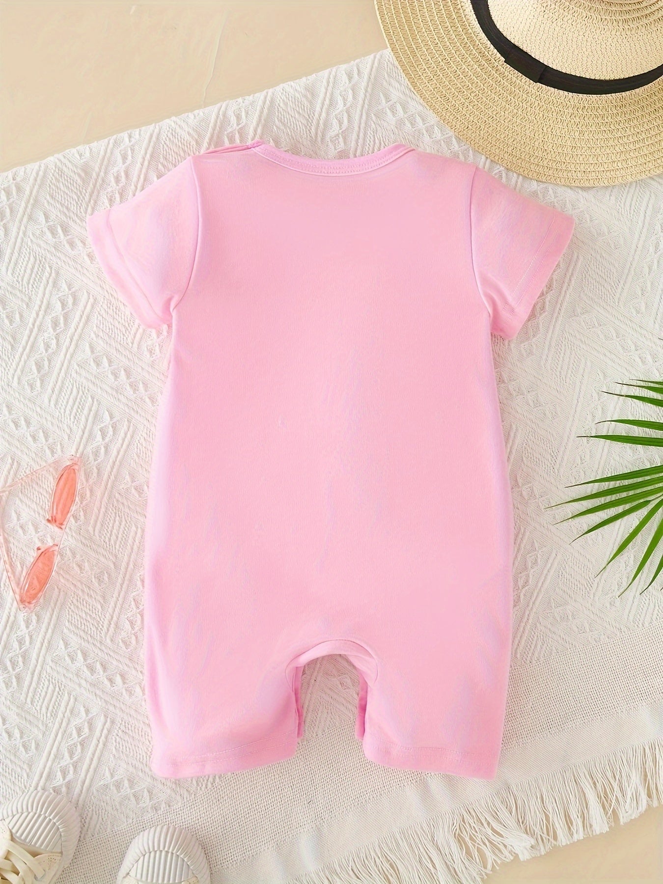 Adorable I LOVE My Big Sister Letter Print Summer Short Sleeve Quadrangle Jumpsuit Bodysuit - Soft, Comfortable & Breathable Baby Clothes - Perfect Pregnancy Gifts for Proud Big Sisters