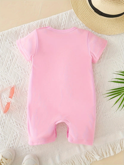 Adorable I LOVE My Big Sister Letter Print Summer Short Sleeve Quadrangle Jumpsuit Bodysuit - Soft, Comfortable & Breathable Baby Clothes - Perfect Pregnancy Gifts for Proud Big Sisters