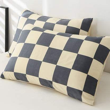 3pcs Checkered Duvet Cover Set, Bedding Set For Bedroom, Guest Room (1*Duvet Cover + 2*Pillowcases, Without Core)