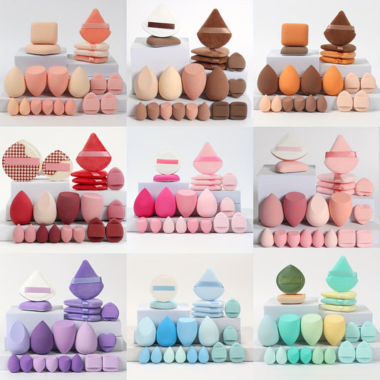 Marshmallow 20pcs Set, 2 Cushion Puffs & 4 Loose Puffs & 4 Makeup Sponges & 6 Mini Makeup Sponges & 4 Mini Cushion Puffs, Beauty Makeup Sponges Mixed with BB Cream, Liquid Foundation, Concealer for Use, Especially Suitable fo