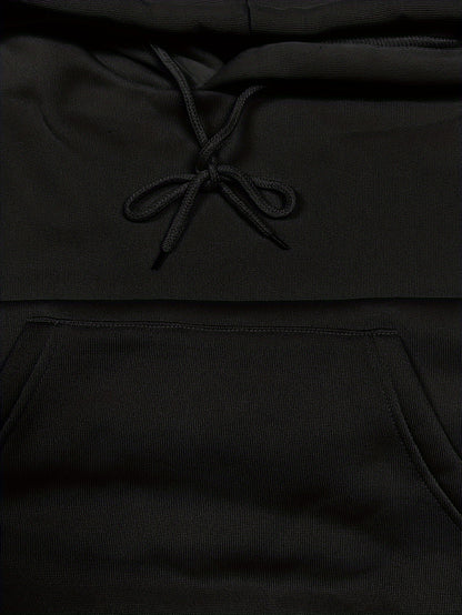 Solid Kangaroo Pocket Hoodie Without Pants, Casual Long Sleeve Drawstring Hoodies Sweatshirt, Women's Clothing