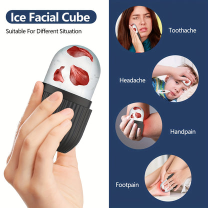 Battery-Free Silicone Ice Facial Roller for Various Skin Conditions - No Fragrance