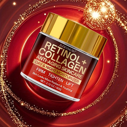 [Retinol Collagen Cream] Retinol Collagen Cream | Hydrates, Tightens, And Lifts Drooping Skin, Enhances Elasticity, Balances Skin Tone, Includes Hyaluronic Acid, Vitamin C, And Peptides, For All Skin Types