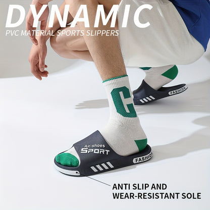 Men'S Casual Summer PVC Slippers - Non-Slip, Wear-Resistant Sole, Comfortable Slip-On Sandals for Outdoor & Indoor Use, Outdoor Footwear | Casual Slipon Shoes | PVC Upper Sandalssuitable for Men & Women