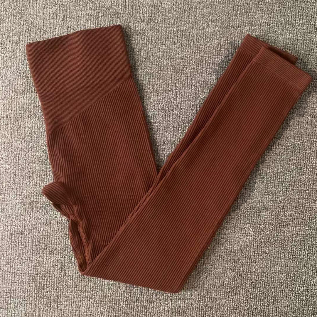 Sports Running Seamless Ribbed Long Sleeve Yoga Fitness Set, Bodycon High-Waisted Backless T-Shirt, Quick-Dry Workout Apparel