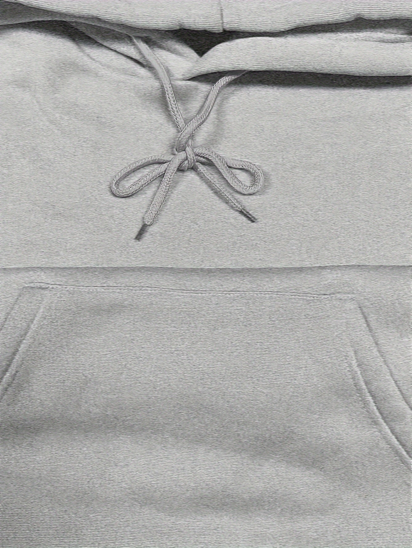 Solid Kangaroo Pocket Hoodie Without Pants, Casual Long Sleeve Drawstring Hoodies Sweatshirt, Women's Clothing