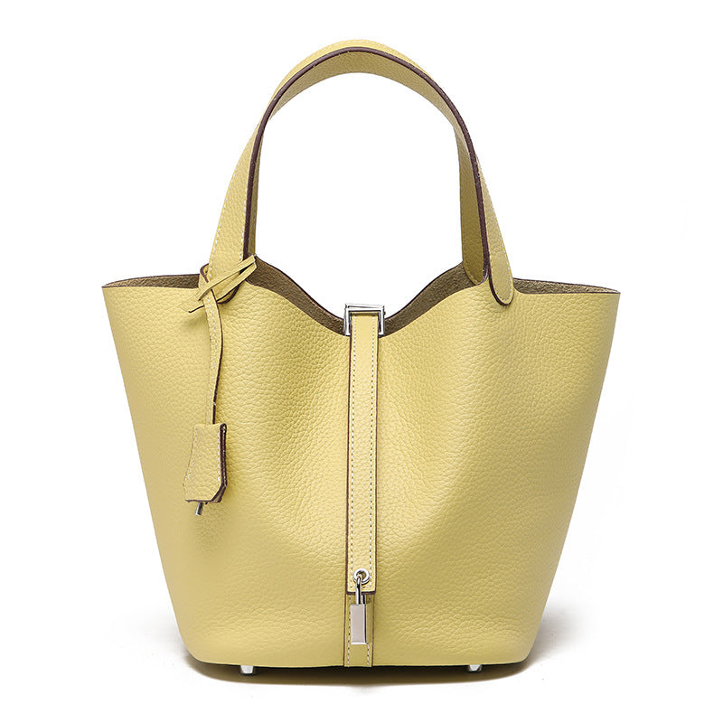 Head layer cowhide bucket bag women's leather high-end handbag
