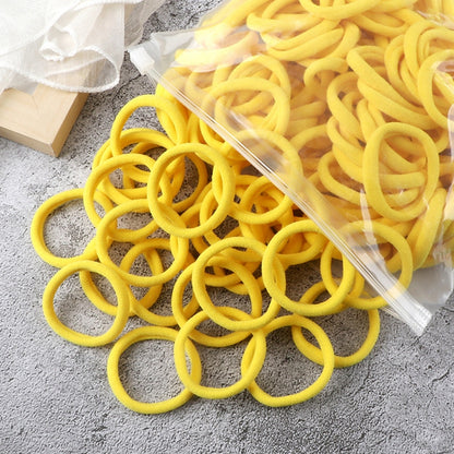 50pcs/Set Women   Basic Hair Bands 4cm Simple Solid Colors Elastic Headband Hair Ropes Ties Hair Accessories Ponytail Holder