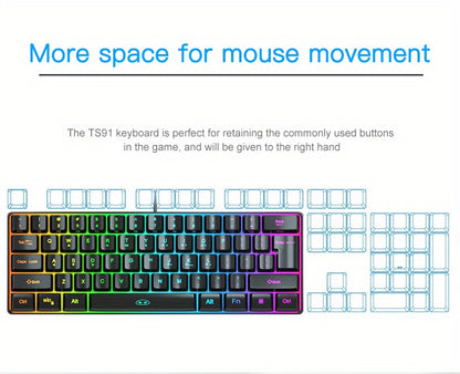 MageGee Mini 60% Gaming/Office Keyboard, Keycap Type Wired RGB Backlit Compact Computer Keyboard for Windows/Mac/Laptop