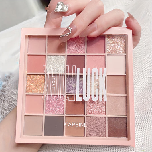 25 Colors Makeup Earth Color Beauty Eyeshadow Glitter Eyeshadow, Easy To Apply Long Lasting Makeup Waterproof Sweat Proof Eyeshadow Make Up Gift Set For Music Festival