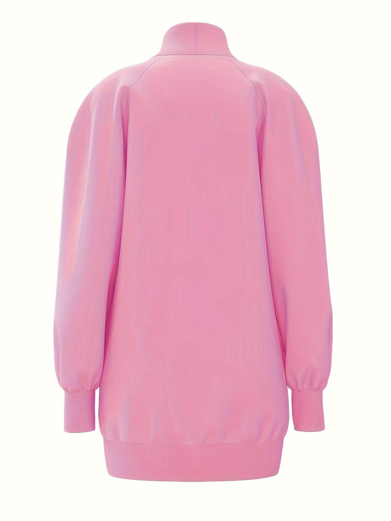 Faith Print Turtleneck Dress, Casual Loose Long Sleeve Dress, Women's Clothing