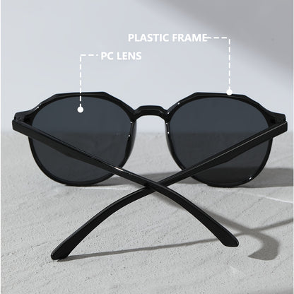 Black Round Frame Classic Casual Sunshade Eyewear
