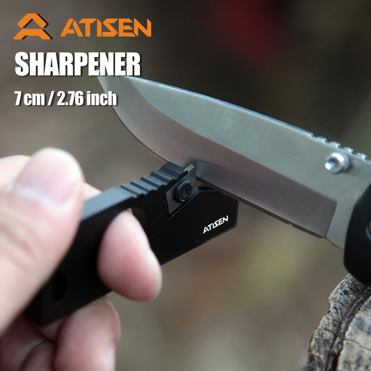 Versatile & Portable Aluminum Knife Sharpener - Perfect V-Grind Edge for Razor-Sharp Results, Ambidextrous Design