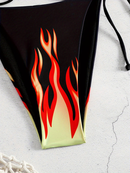 Split-Print Bikini Swimsuit