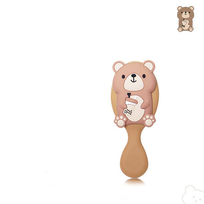 1pc Cute Cartoon Bear Hairdressing Comb - Massage And Air Cushion For All Types Of Hair - Suitable For Wet And Dry Hair
