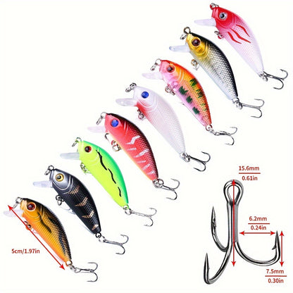 56-Piece Topwater Minnow Fishing Lures Kit - High-Performance Artificial Tackle with Realistic Crank Baits for Guaranteed Catch - Ideal for All Fish Species, Perfect for Beginners and Pros!