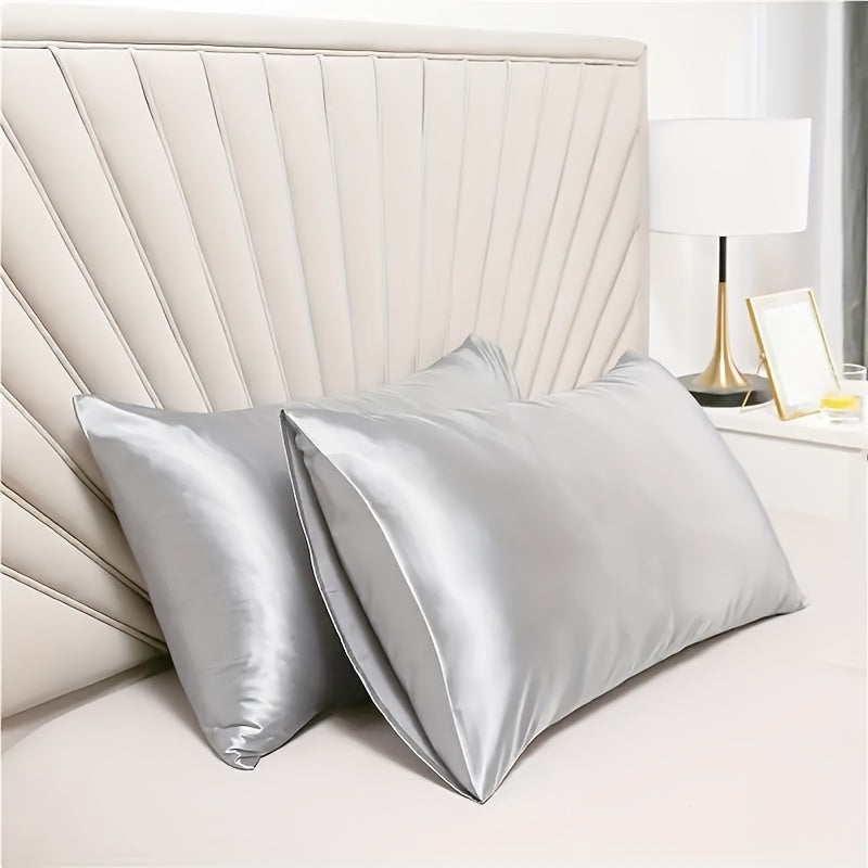 Luxurious Silky Soft Pillowcase - Breathable, Skin-Friendly Cooling Feel, Solid Color With Envelope Closure - Machine Washable