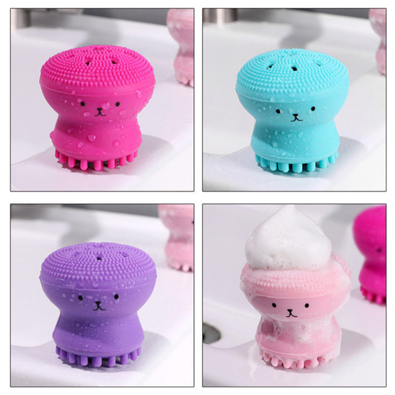 Exfoliating Facial Cleaning Scrubber Brush, Octopus Shape Silicone Miniature Face Deep Clean Tool, Face Massage Scrub Brush, Manual Face Washing, Fit For Daily Skin Care