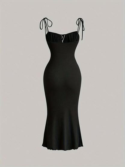 Lace Up Cut Out Ruched Dress