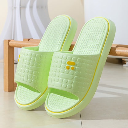 [Soft Slides] Soft Pink Women's Summer Slides | Non-Slip High-Density Geometric Pattern, Machine Washable, Comfortable Home Shoes for Relaxation, Ladies Slippers, Thick Sole Indoor Slippers, EVA