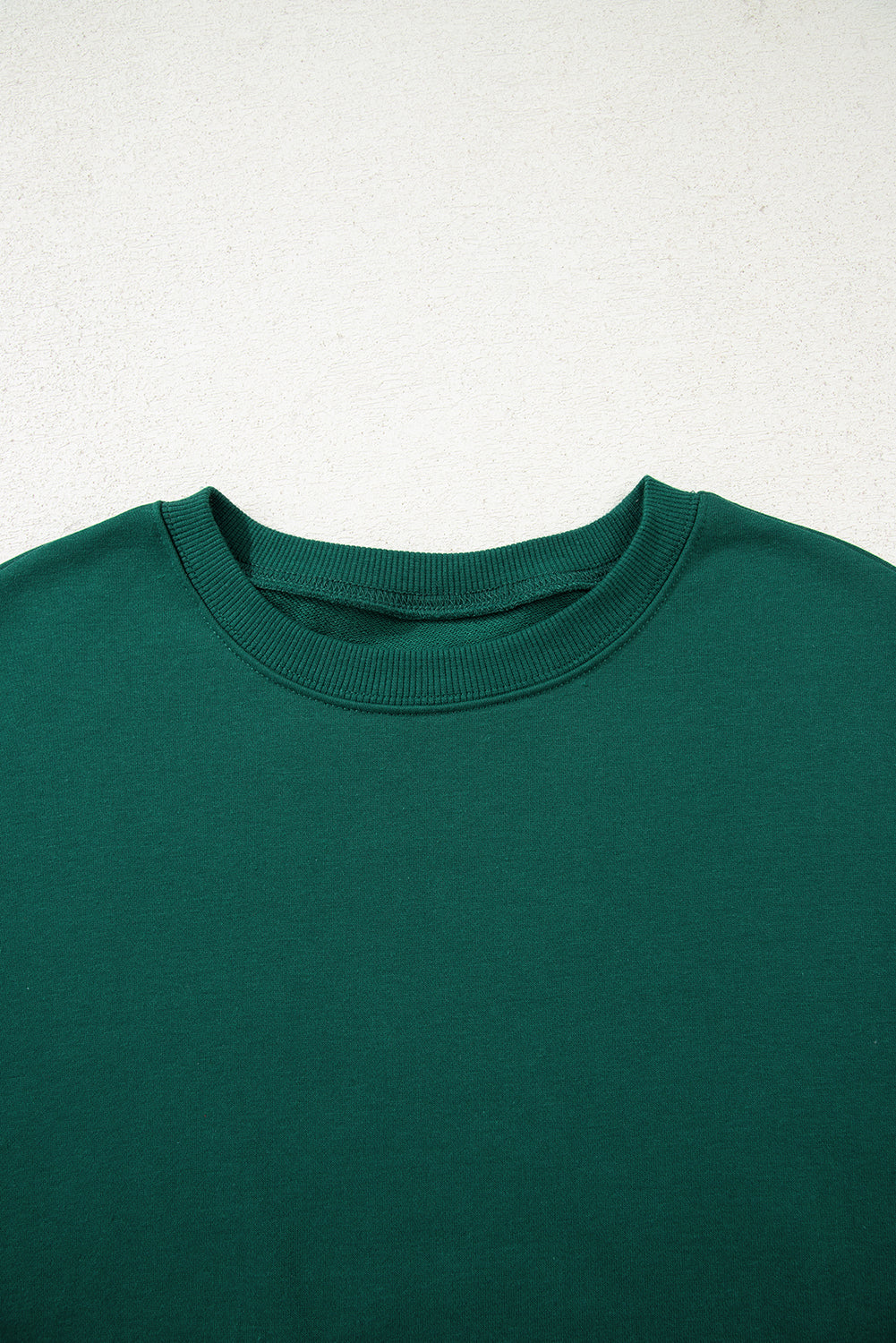 Evergreen Varsity Striped Sleeve Drop Shoulder Sweatshirt and Short Set