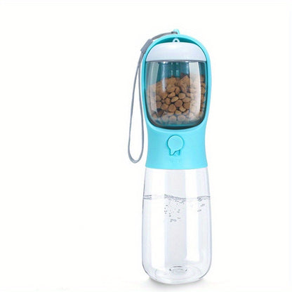 Portable Dog Water Bottle with Food Container - Large Capacity Outdoor Water Dispenser for Dogs, Puppies, and Cats - Perfect for Walking, Hiking, and Travel - Keep Your Pet Hydrated and Nourished on the Go