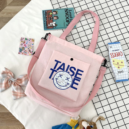 The New Little Devil Shoulder Bag Can Be Printed With a Logo Korean Version Of The Trendy Canvas Bag Large Capacity Canvas Bag
