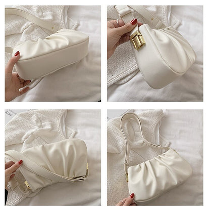 Vintage Cloud Women Shoulder Bag PU Leather Crossbody Bags New Autumn Winter Female Under Arm Bag Fashion Solid Purse Bags